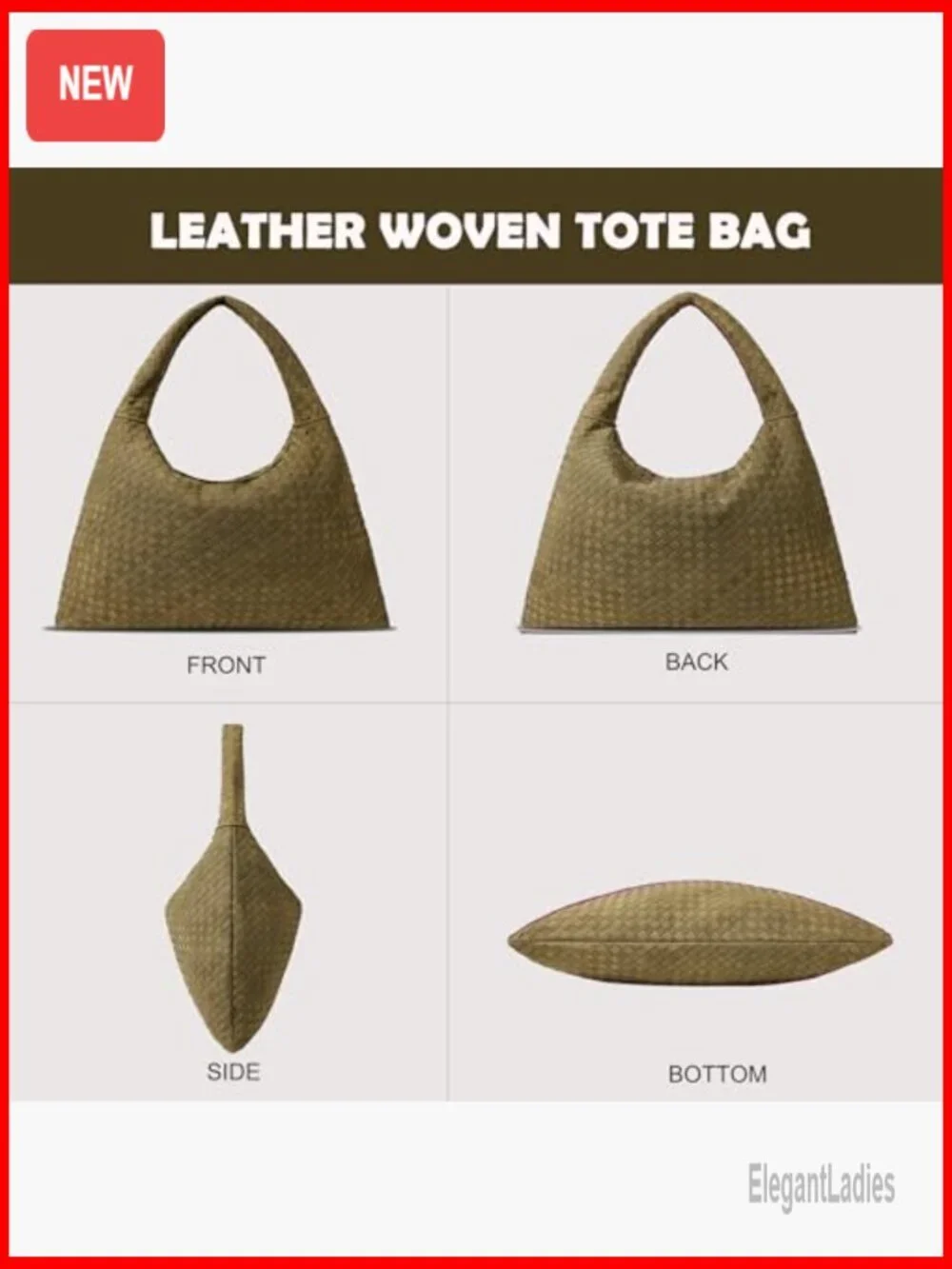 Large Vegan Leather Woven Tote Bag, Suede Hobo Shoulder Purse